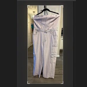 Strapless Denim Jumpsuit - NWT